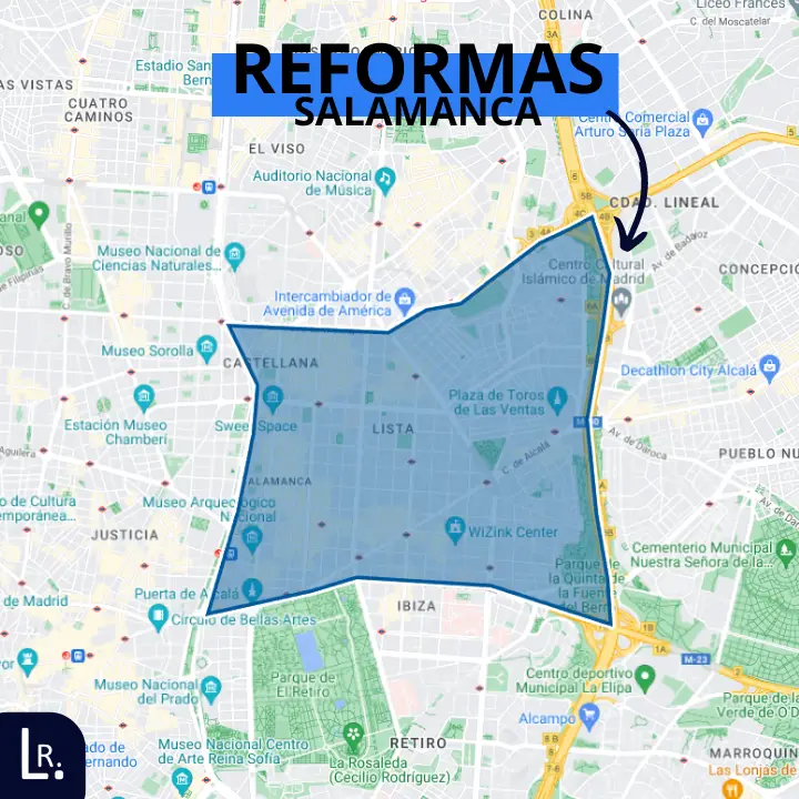 Ubicación en Madrid donde hacemos reformas integrales en Madrid, Salamanca